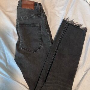 Madewell Black Denim Jeans with Leather Logo Patch